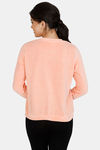 Zivame Velveteen Velour Knit Sweat-Shirt - Pink — thumbnail 3